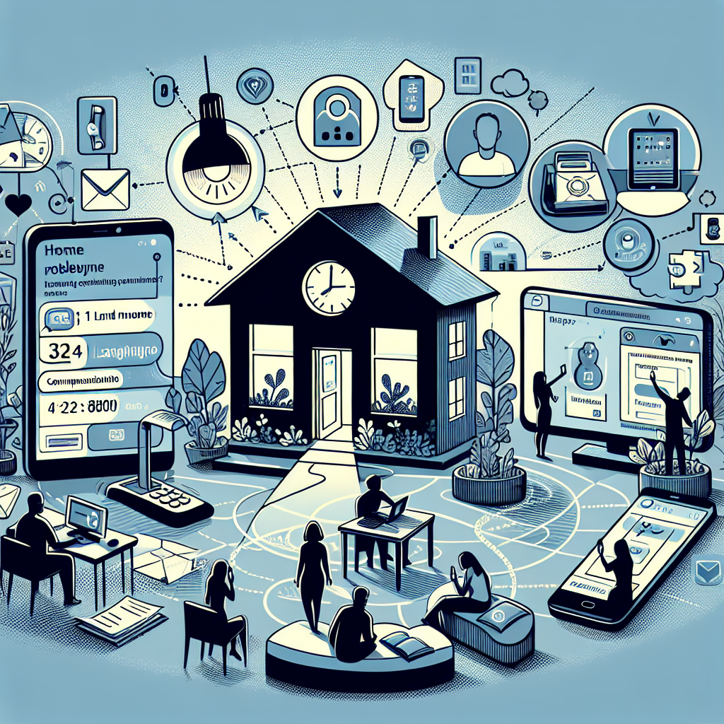 Illustration of infographic showing phone number transfer in a tech-enabled workspace setting, with a inspired mood.